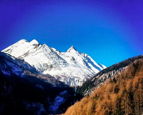 Blick zum Grossglockner vom Hotel Lärchenhof Heiligenblut